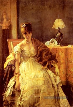 Lovelorn dame Peintre belge Alfred Stevens Peinture à l'huile